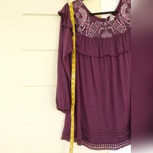 Knox Rose Off Shoulder Ruffled Embroidered Top